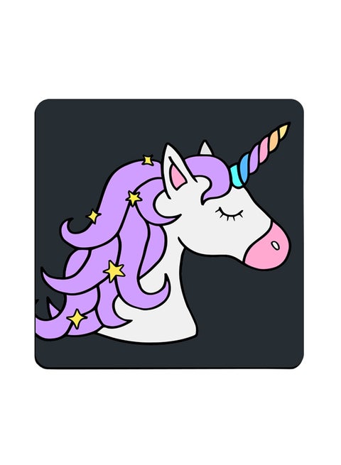 Unicorn Printed Coaster Multicolour 9x9cm