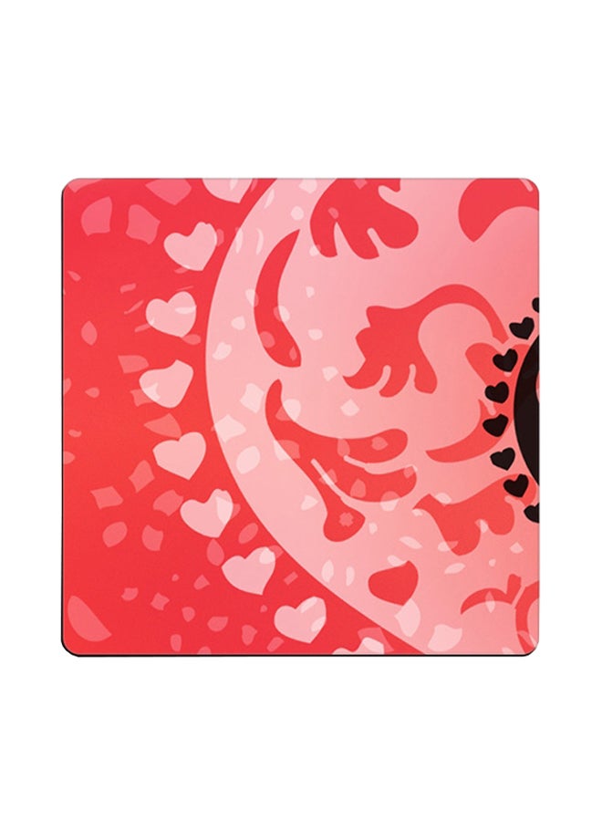 Abstract Printed Coaster Red/Pink 9x9cm
