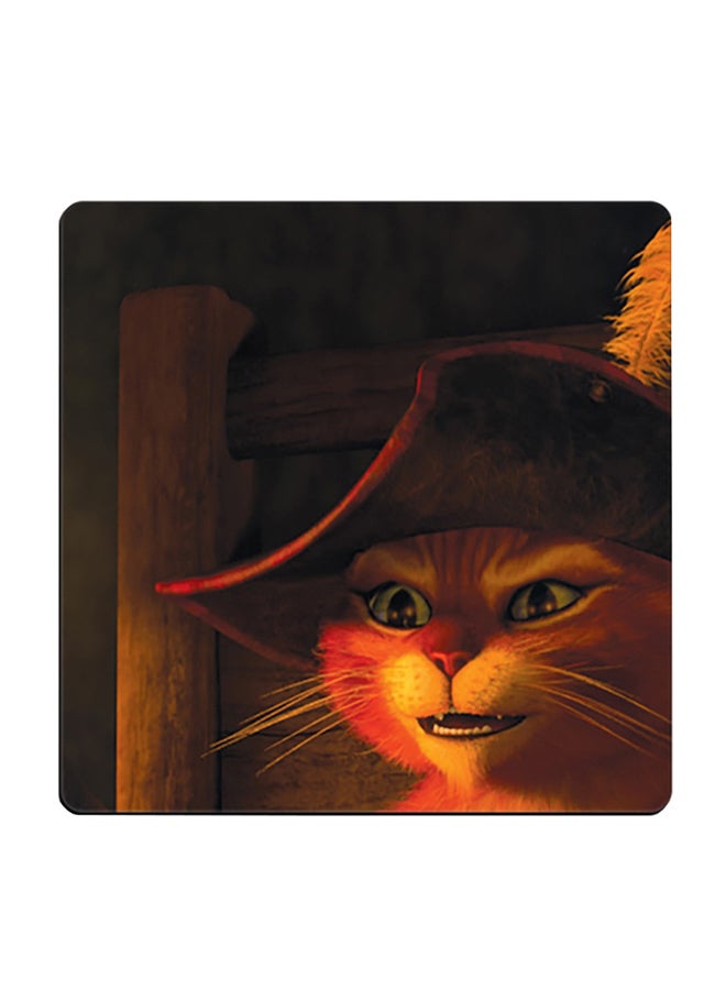 Puss In Boots Printed Coaster Multicolour 9x9cm