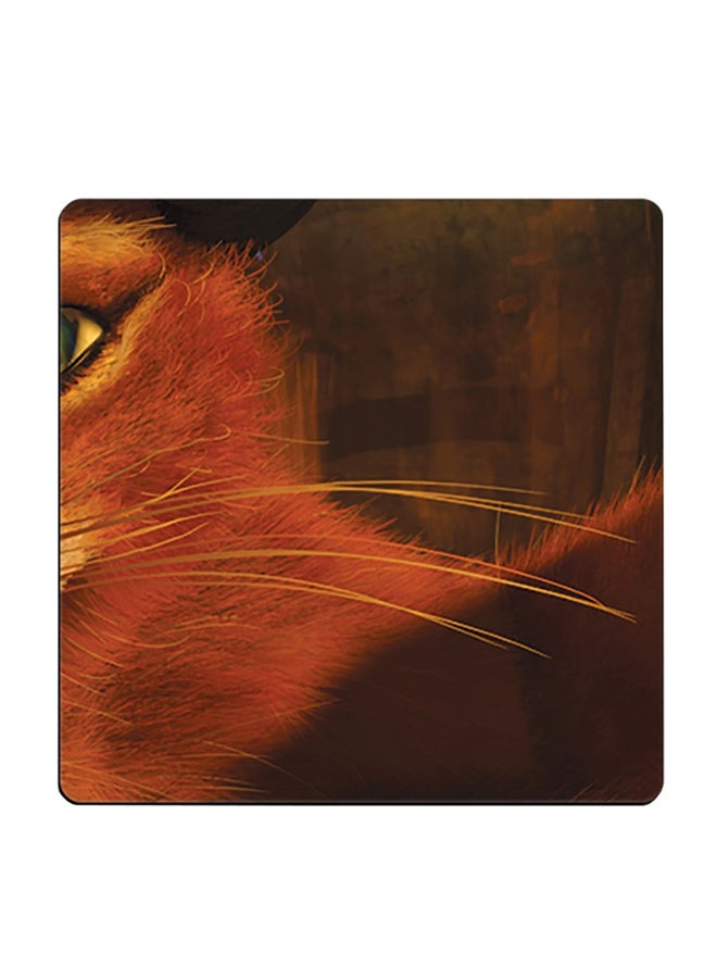 Puss In Boots Printed Coaster Multicolour 9x9cm