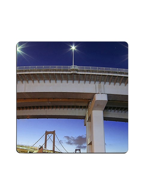Rainbow Bridge Loop Tokyo Printed Coaster Multicolour 9x9cm