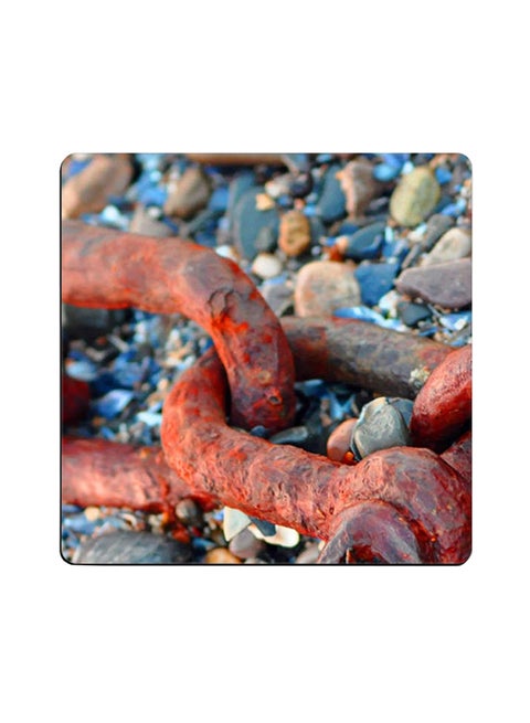 Rusty Anchor Chain Printed Coaster Multicolour 9x9cm