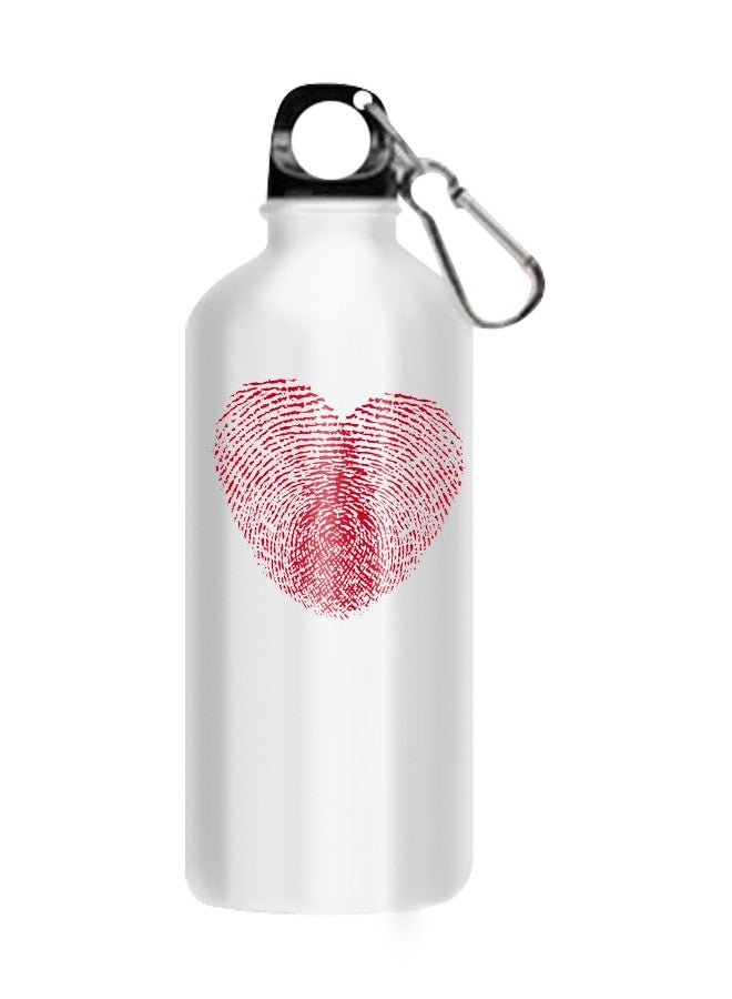 Stainless Steel Printed Water Bottle White 510ml