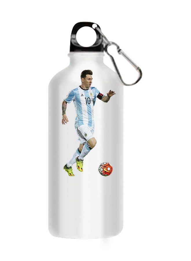 Stainless Steel Printed Water Bottle White 510ml