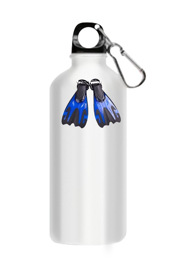 Swimming Fins Printed Water Bottle White 510ml