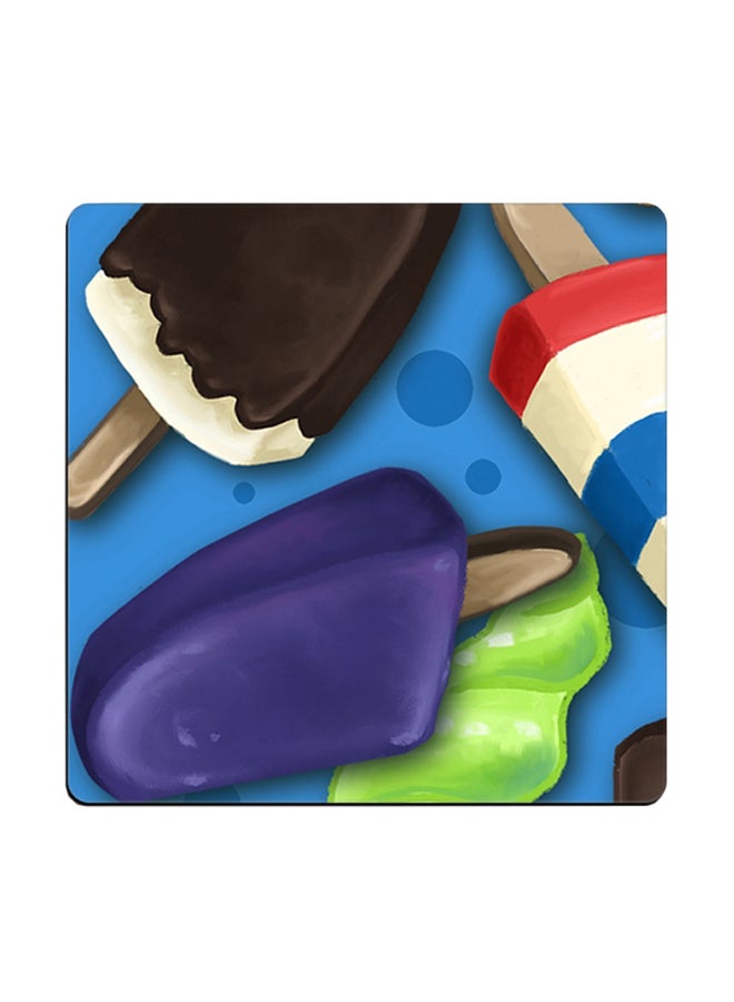 Ice Cream Printed Coaster Multicolour 9x9cm