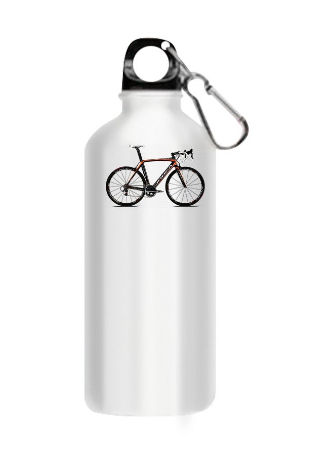 Bicycle Printed Water Bottle White 510ml
