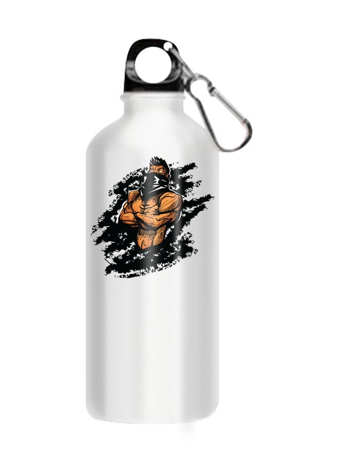 Stainless Steel Printed Water Bottle White 510ml