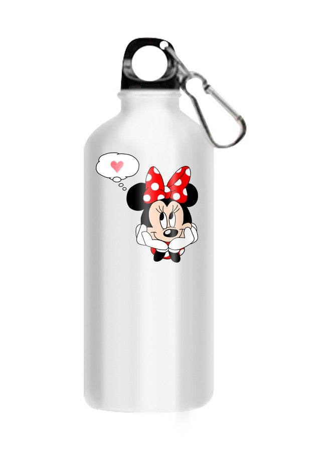 Minnie Mouse Printed Water Bottle White 510ml