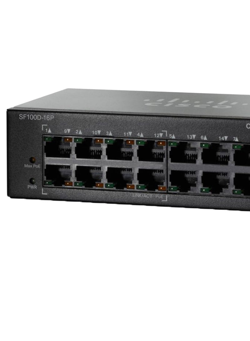سيسكو سويتش PoE مكتبي  ذو 16 منفذ أسود - Image 2