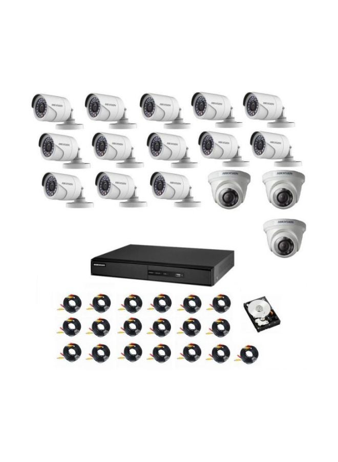 هيك فيجن مجموعة كاميرات المراقبة DVR K1 المزودة ب 16 قناة