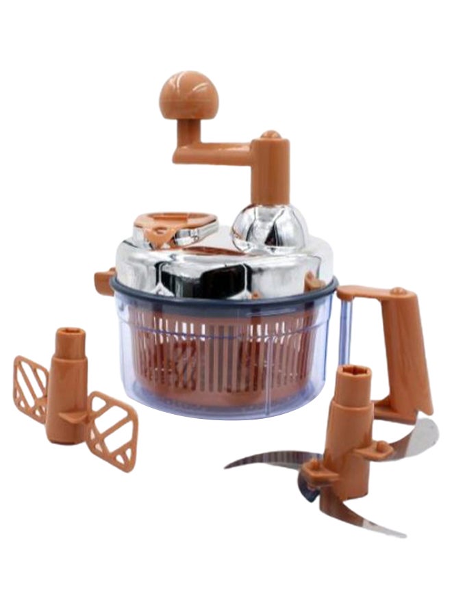 Fruit And Vegetable Chopper With Blades Brown/Clear/Silver 15cm