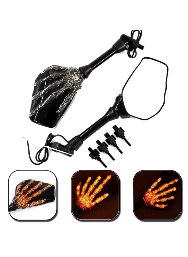 Generic - 2-Piece Universal Motorcycle LED Light Side Mirror Set - Image 1