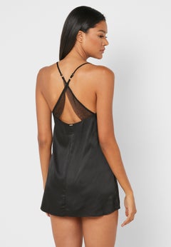 BLUEBELLA Indy Side Slit Lace Trim Chemise Black  - Image 2