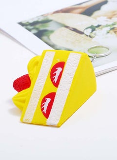 Sharpdo Stylish Leather Key Ring Yellow/Red/White  - Image 2