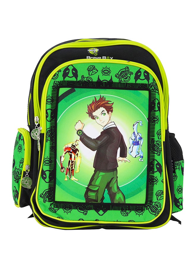 SBC - 2-Piece Stylish Polyester Backpack Green/Black - Image 1