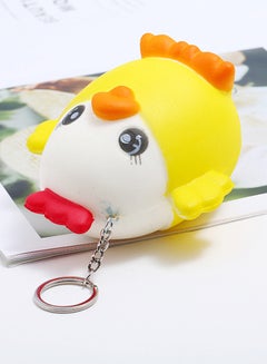Sharpdo Stylish Leather Key Ring Yellow/White/Orange  - Image 3