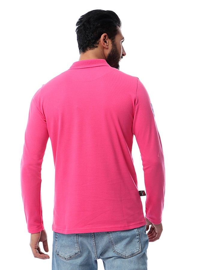TOP KAPI - Full Sleeves Polo T-Shirt Fushia - Image 1