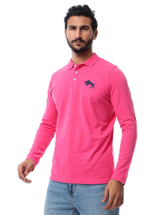 TOP KAPI - Full Sleeves Polo T-Shirt Fushia - Image 1