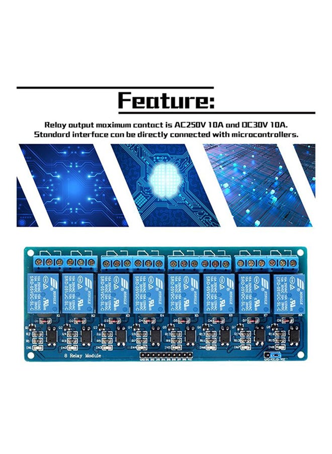 ebamaz 8 Channel Relay Module With Optocoupler For Arduino PIC AVR DSP ARM Blue  - Image 4