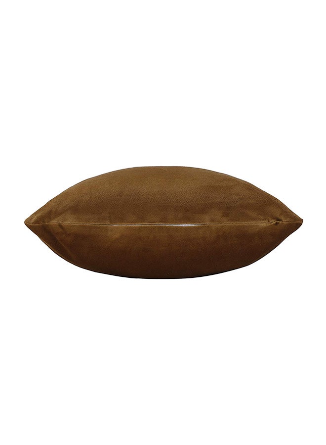 REGAL IN HOUSE 4-Piece Velvet Decorative Solid Filled Cushion Set Brown 30x30cm  - Image 2