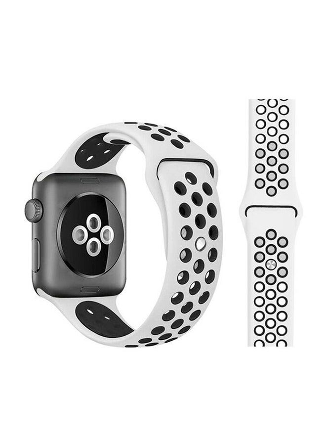 آي تيلكر سوار بديل من السيليكون لساعة أبل 4/5 أبيض/ أسود