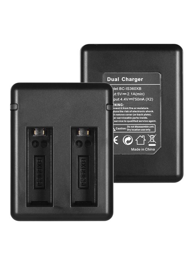 Generic - 2-Piece Rechargeable Battery With Charger For Insta360 One X Black - Image 1