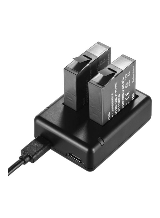 Generic - 2-Piece Rechargeable Battery With Charger For Insta360 One X Black - Image 1