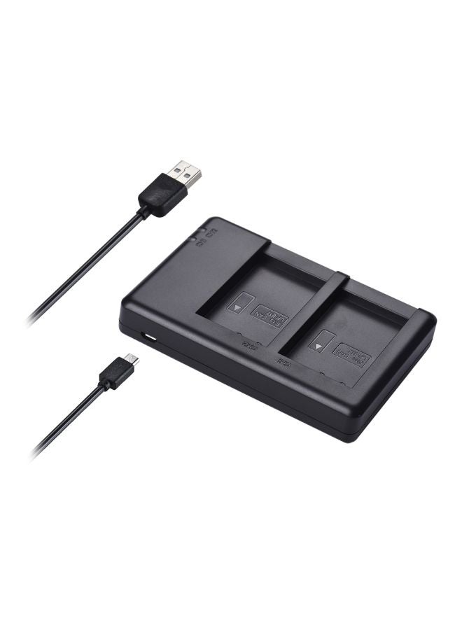 Fb - Dual USB LP-E17 Camera Battery Charger For Canon 750D, 760D Black - Image 1