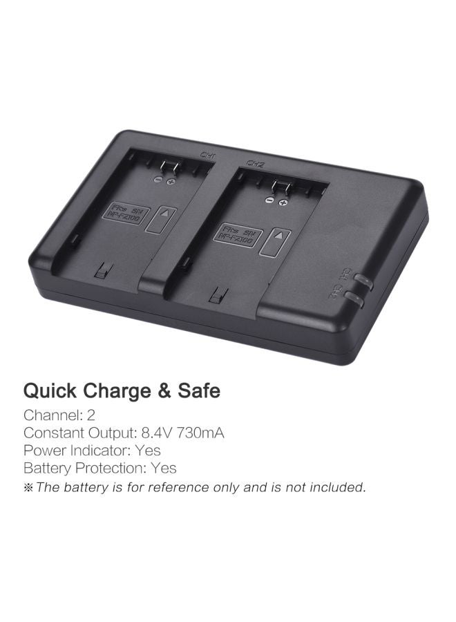 Fb Dual USB NP-FZ100 Camera Battery Charger For Sony A7III A9 Black - Image 4