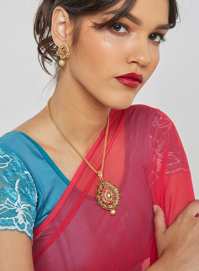 Rosh - Ethnic Necklace and Earrings Set - Image 1