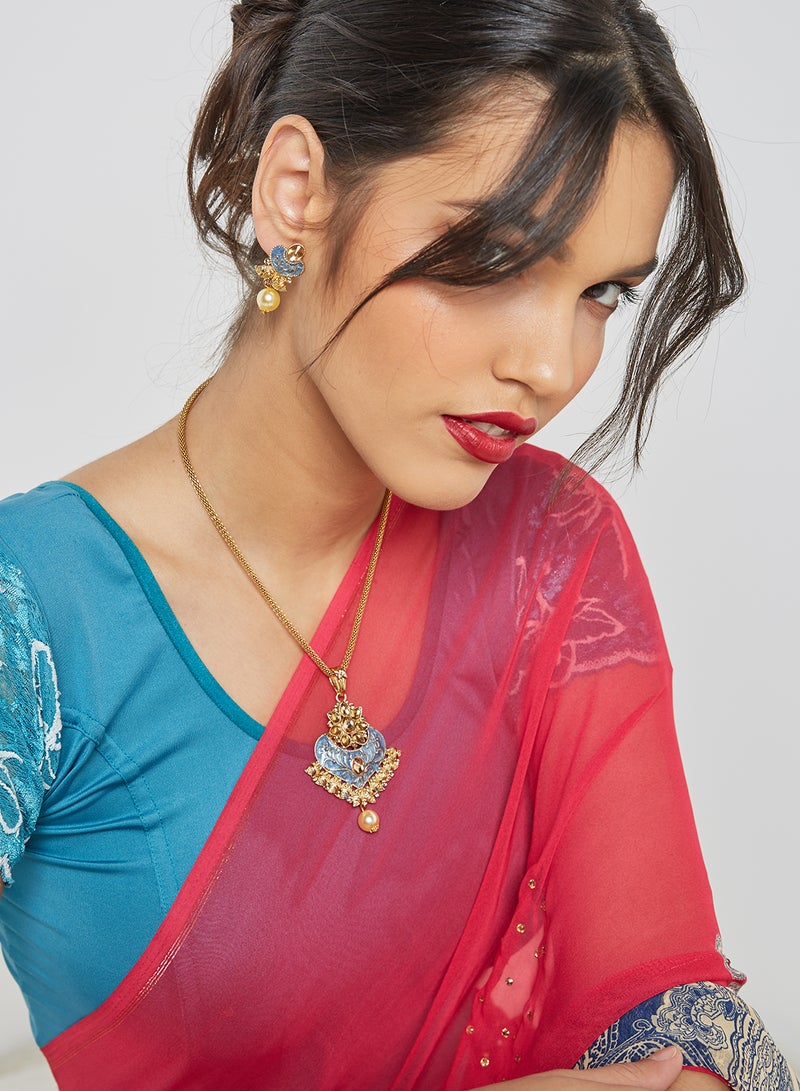 Rosh Ethnic Necklace and Earrings Set  - Image 3