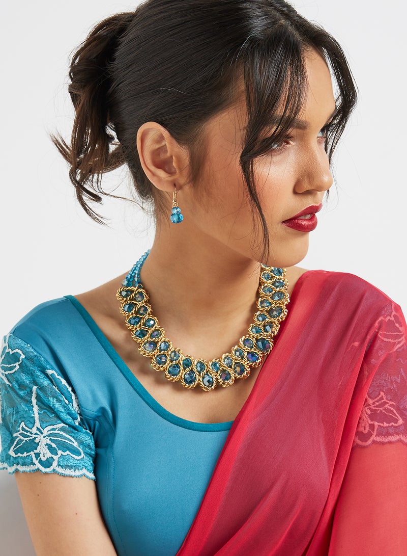 Rosh - Stone Fashion Necklace and Earrings Set - Image 1