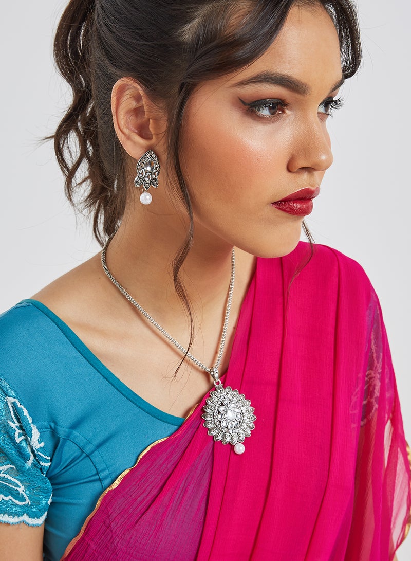Rosh - Polki Necklace and Earrings Set - Image 1