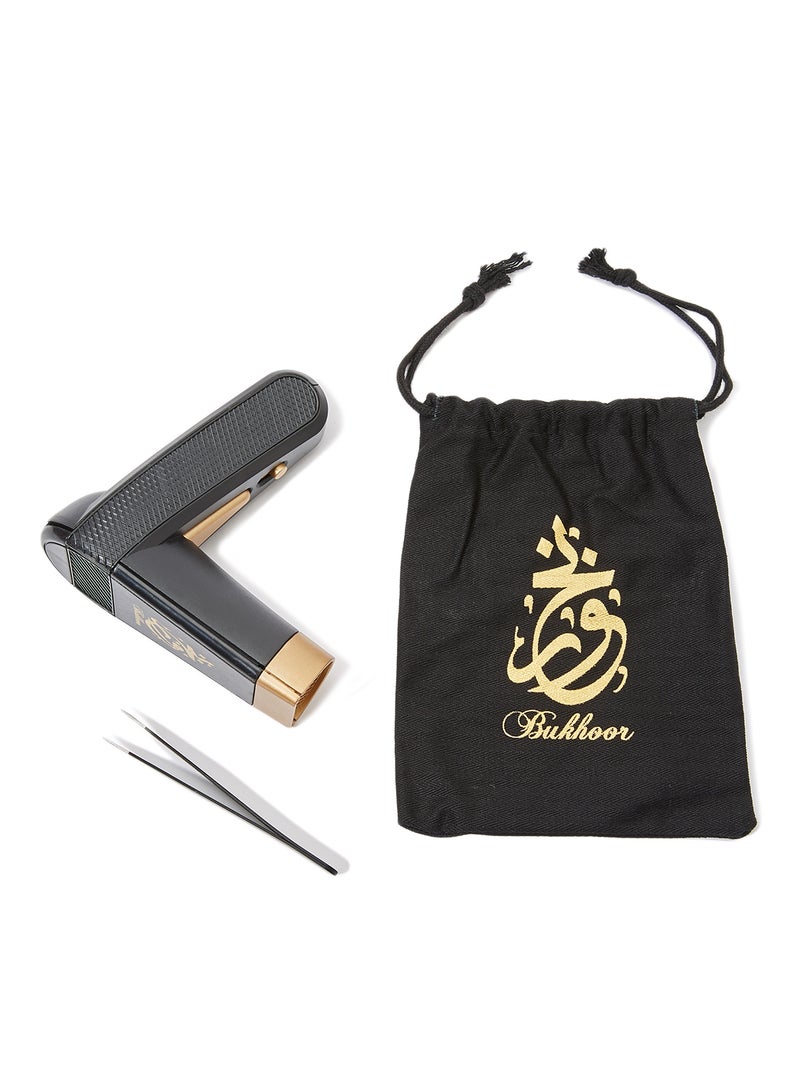 Bakhoor USB Rechargable Electric Incense Burner Black/Gold 11.5cm - Image 3