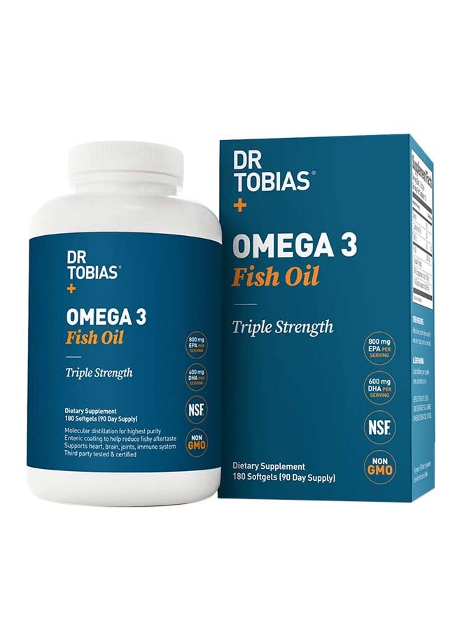 Dr. Tobias Omega 3 Fish Oil Triple Strength - 180 Capsules