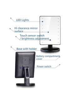 ANSELF LED Light Rotatable Makeup Mirror Black  - Image 2