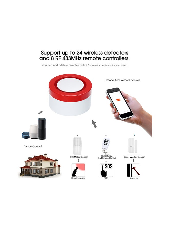Siren 2 in 1 Wifi Smart Security Alarm System Door Sensor White  - Image 2