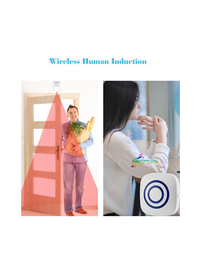 Generic PIR Sensor Infrared Induction Alarm Welcome Guests Body Door Bell white  - Image 3