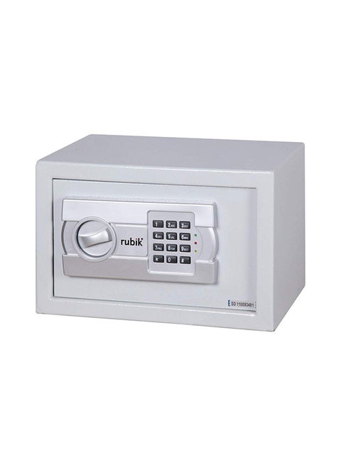 Electronic Digital Double Security Key Lock And Password, Special Self Inner Locating Box Safe For Home Office White 20x31x20cm