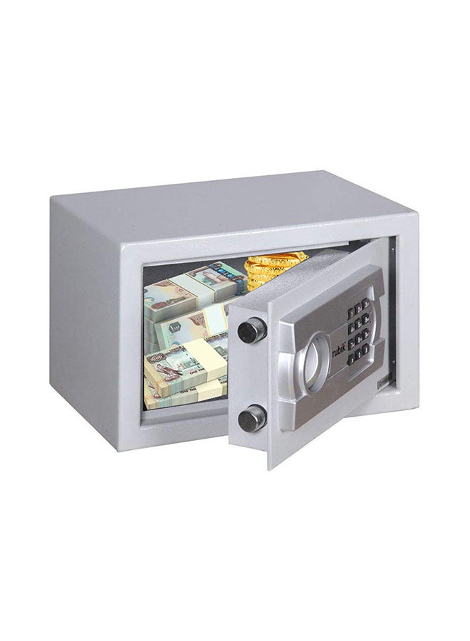 Electronic Digital Double Security Key Lock And Password, Special Self Inner Locating Box Safe For Home Office White 20x31x20cm