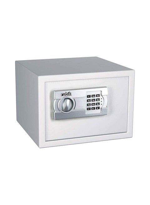 Battery Operated A4 Document Size Keyless Safe Box With Keypad Entry White 25x35x25cm