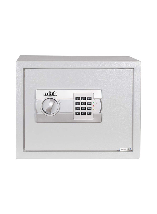 Electronic Digital Double Security Key Lock And Password, Special Self Inner Locating Box Safe For Home Office White 30x38x30cm