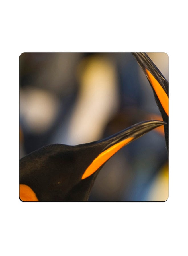 Generic - Penguin Printed Coaster Black/Yellow 9x9cm - Image 1