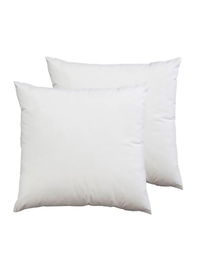 كينج كوين طقم وسائد فندقية ناعمة بتصميم سادة مكون من قطعتين أبيض 45x45سم - Image 1