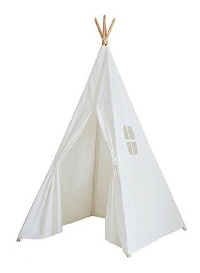 Natural  Teepee Play Tent With Wooden Poles  - Image 1