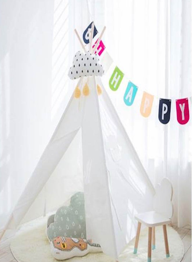 Natural  Teepee Play Tent With Wooden Poles  - Image 2