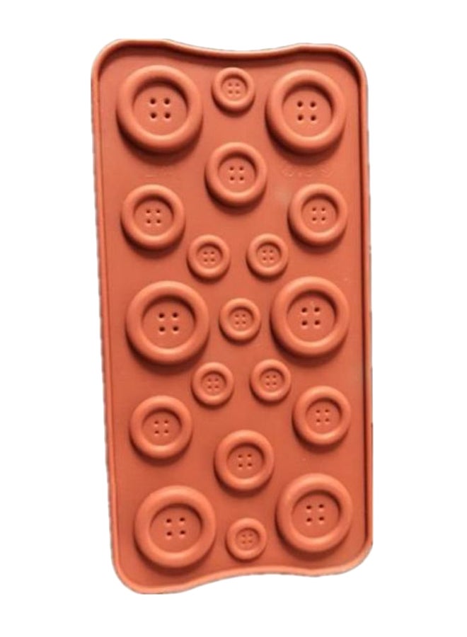 Button Shaped Sugar Craft Fondant Mould Brown - Image 1