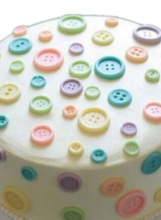 Button Shaped Sugar Craft Fondant Mould Brown - Image 2