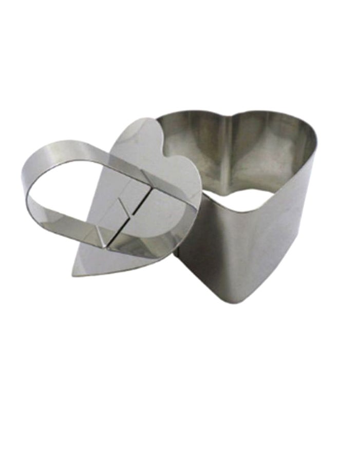 Cake Ring Layer Slicer Heart Shape Cookie Cutter Silver 